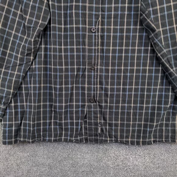 Pelle Pelle Marc Buchanan Men's Button-Up Shirt Black Check Large Long Sleeve - Picture 4 of 12